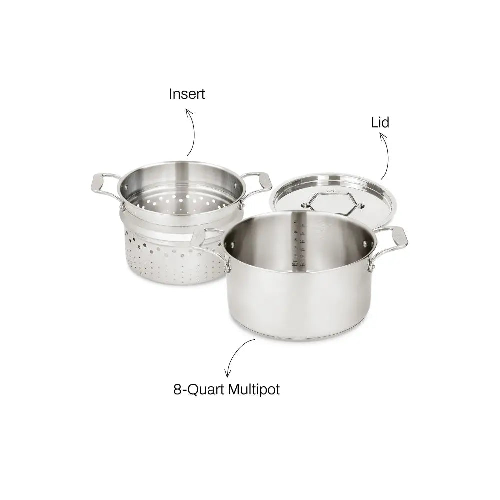 Multicuiseur en acier inoxydable avec passoire et couvercle, 8 pintes - All-Clad - Multicuiseur - - La Guilde Culinaire