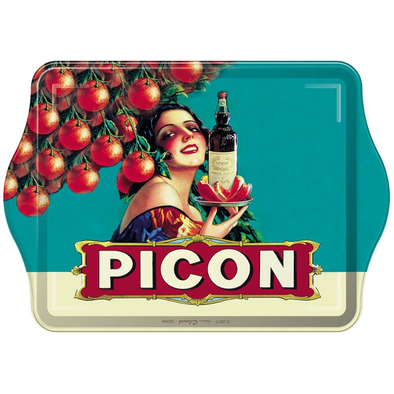 Petit plateau métal Vide-poches, Apéritif Picon - Picon - Editions Clouet - Plateau de service - - La Guilde Culinaire