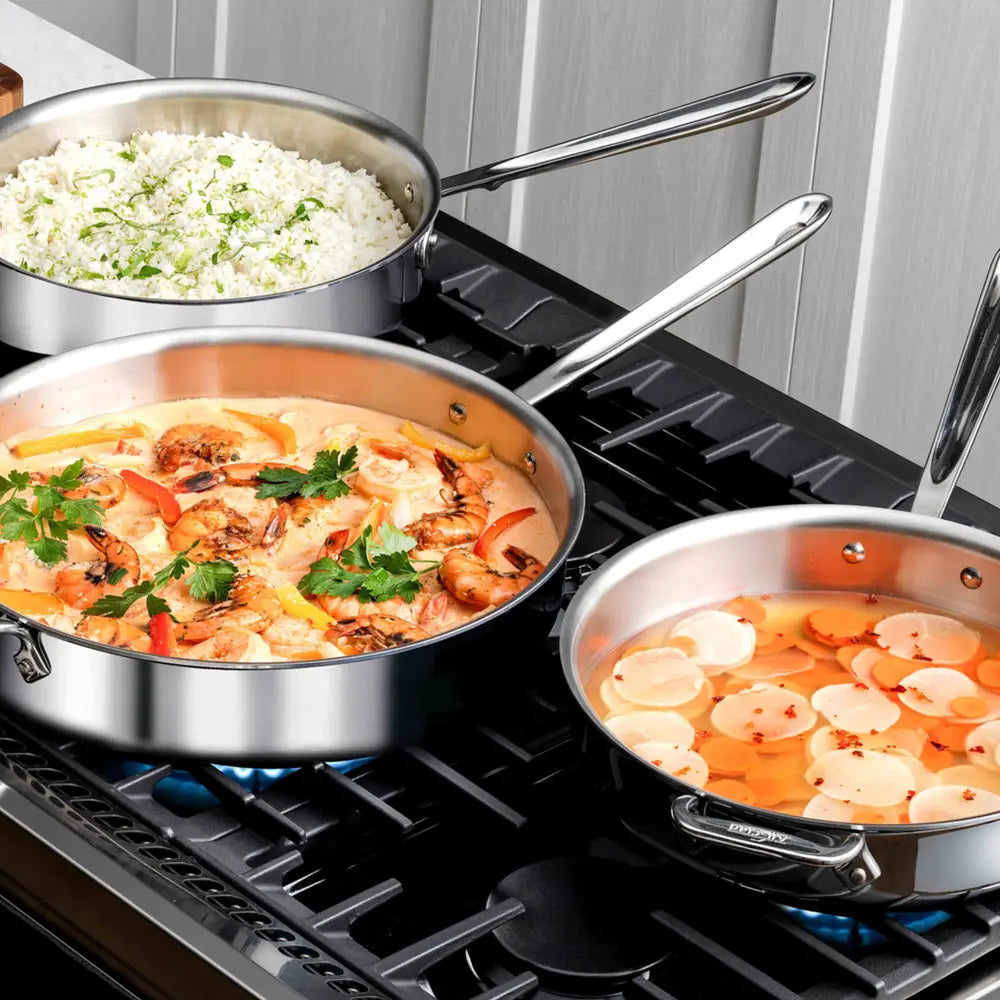 Sauteuse en acier inoxydable D3 avec couvercle - All-Clad - Poêle à frire - - La Guilde Culinaire