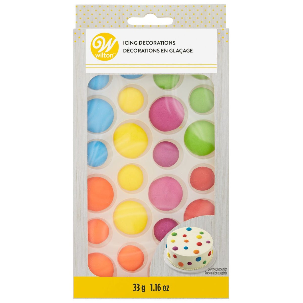 Décorations en glaçage royal - Pois, paquet de 24 - Wilton - Décors sucrés - - La Guilde Culinaire