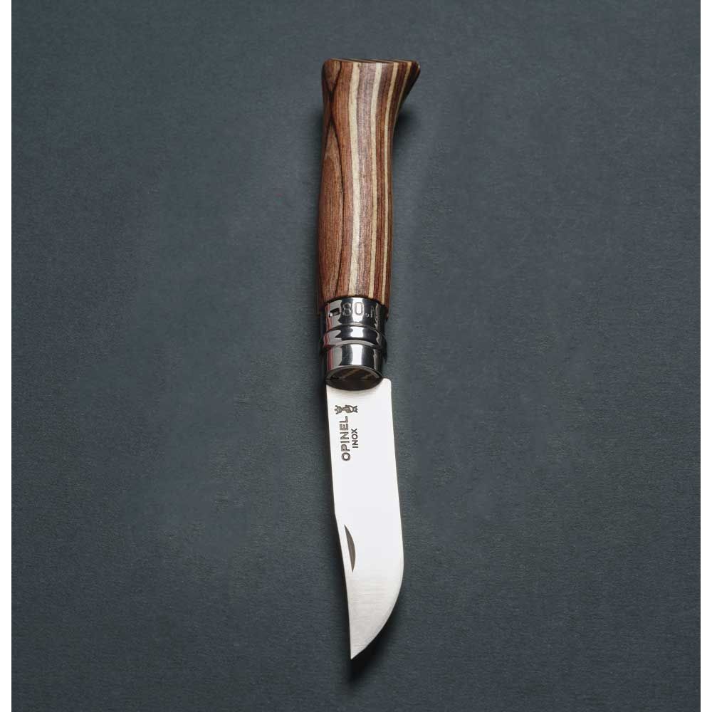 Opinel - N°08 Bouleau Lamellé Brun    - Opinel - Couteau de poche -  - La Guilde Culinaire