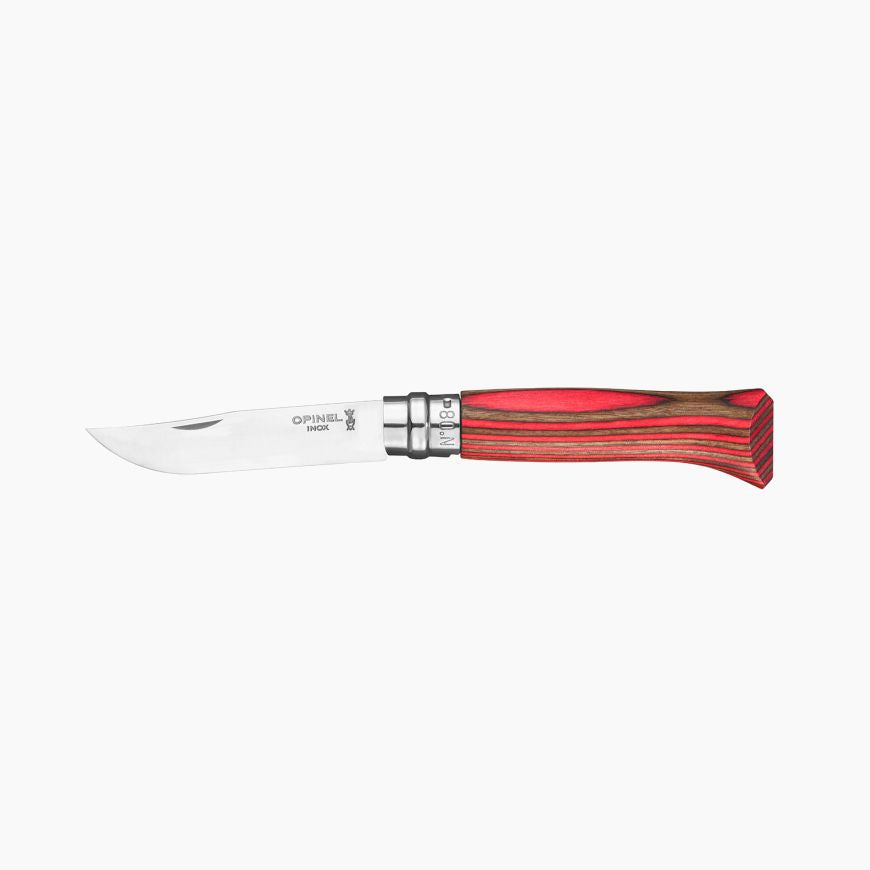 Opinel - N°08 Bouleau Lamellé Rouge    - Opinel - Couteau de poche -  - La Guilde Culinaire