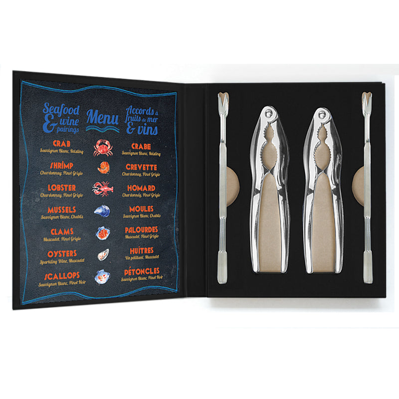 Ensemble de 8 outils à fruits de mer    - Natural Living - Pince à crustacés -  - La Guilde Culinaire