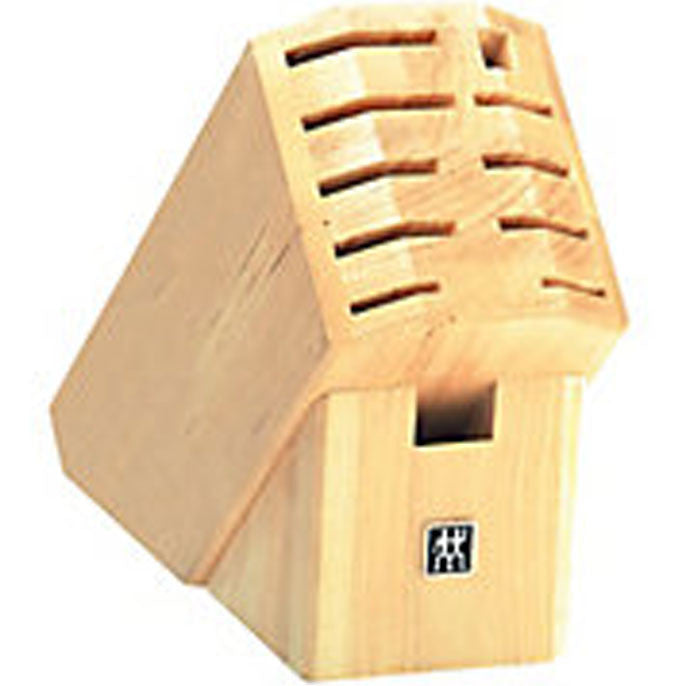 Bloc couteaux en bois naturel 11 fentes    - Zwilling - Bloc à couteaux -  - La Guilde Culinaire