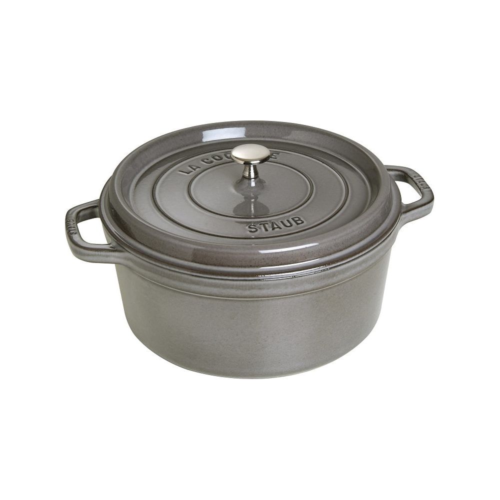 Cocotte ronde fonte et émail Grise 13.2'' 34cm 12.5L    - Staub - Cocotte -  - La Guilde Culinaire