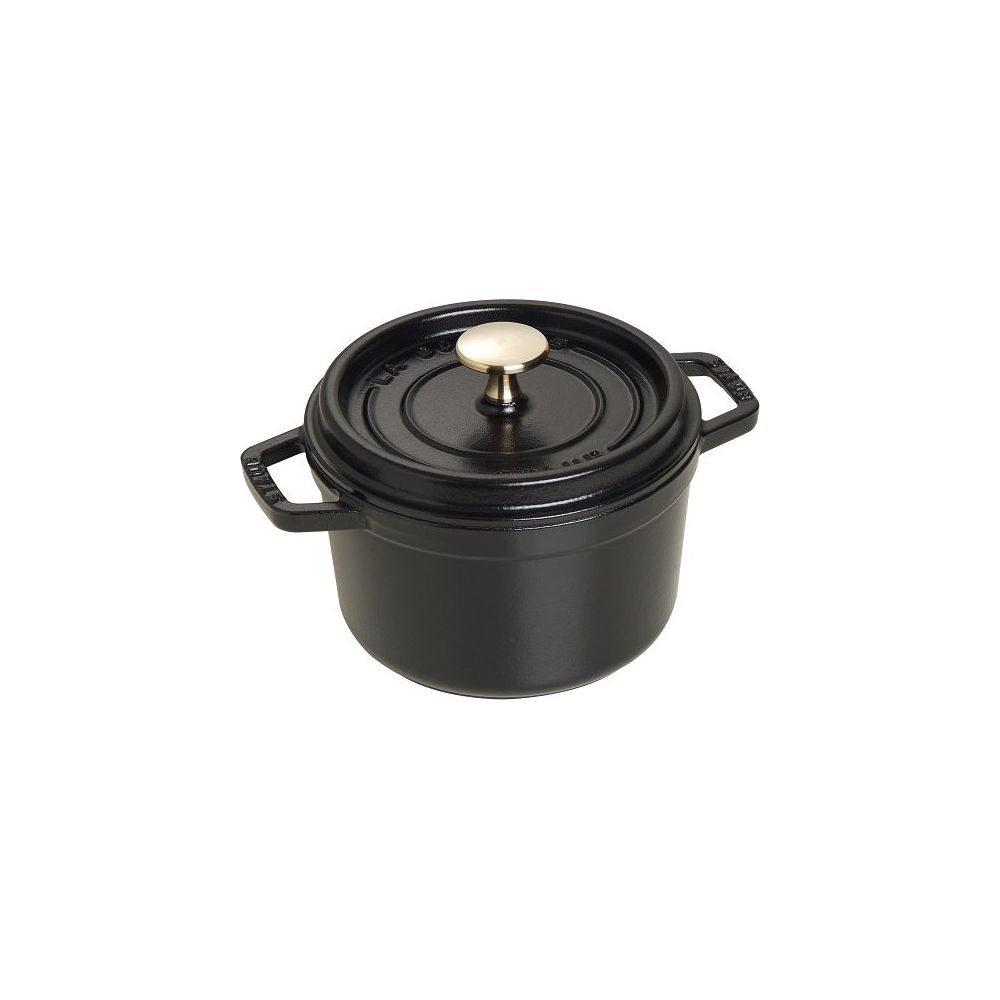 Cocotte ronde fonte et émail Noir 6.5'' 16cm 1.2L    - Staub - Cocotte -  - La Guilde Culinaire