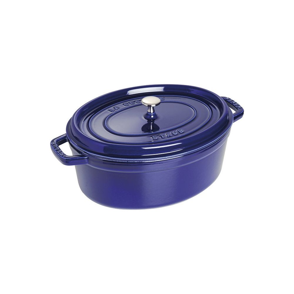 Cocotte ovale fonte et émail Bleu 31cm 5.5L    - Staub - Cocotte -  - La Guilde Culinaire