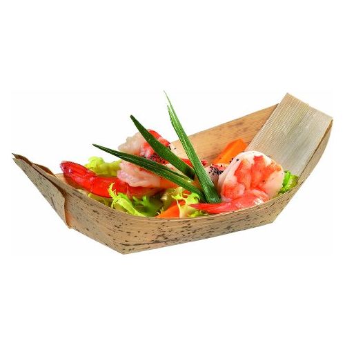 Jonque feuille bambou 180x100x40 mm Paquet de 100   - Solia - Service de table jetable - VO13011 - La Guilde Culinaire