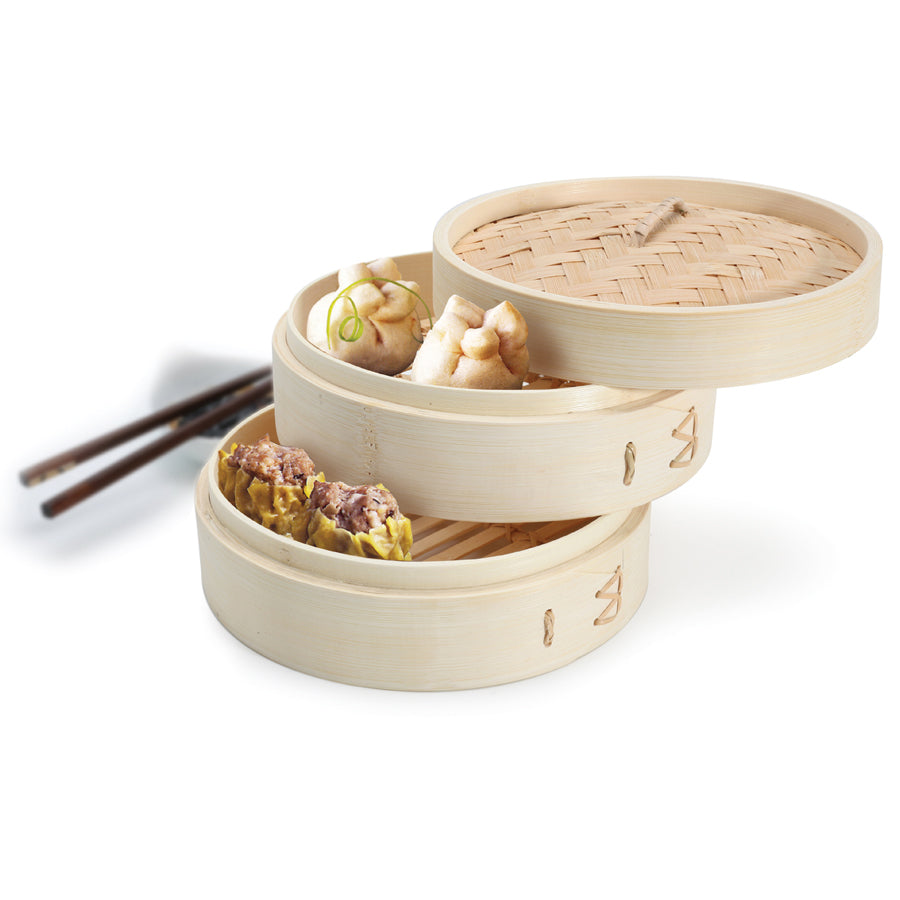 Paniers vapeur en bambou 20 cm    - Zen Cuizine - Panier à vapeur -  - La Guilde Culinaire
