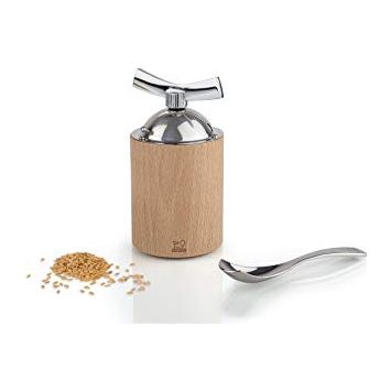 Moulin à graines de lin manuel en bois et inox couleur naturel 13 cm - Isen - Peugeot    - Peugeot - Moulin à épices -  - La Guilde Culinaire