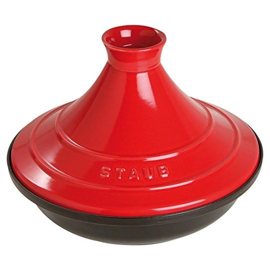 Tajine avec base en fonte et dôme en céramique Rouge    - Staub - Tajine -  - La Guilde Culinaire