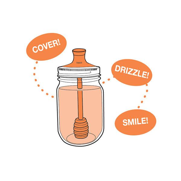 Couvercle cuillère à miel pour pots Mason    - Jarware - Pot masson -  - La Guilde Culinaire