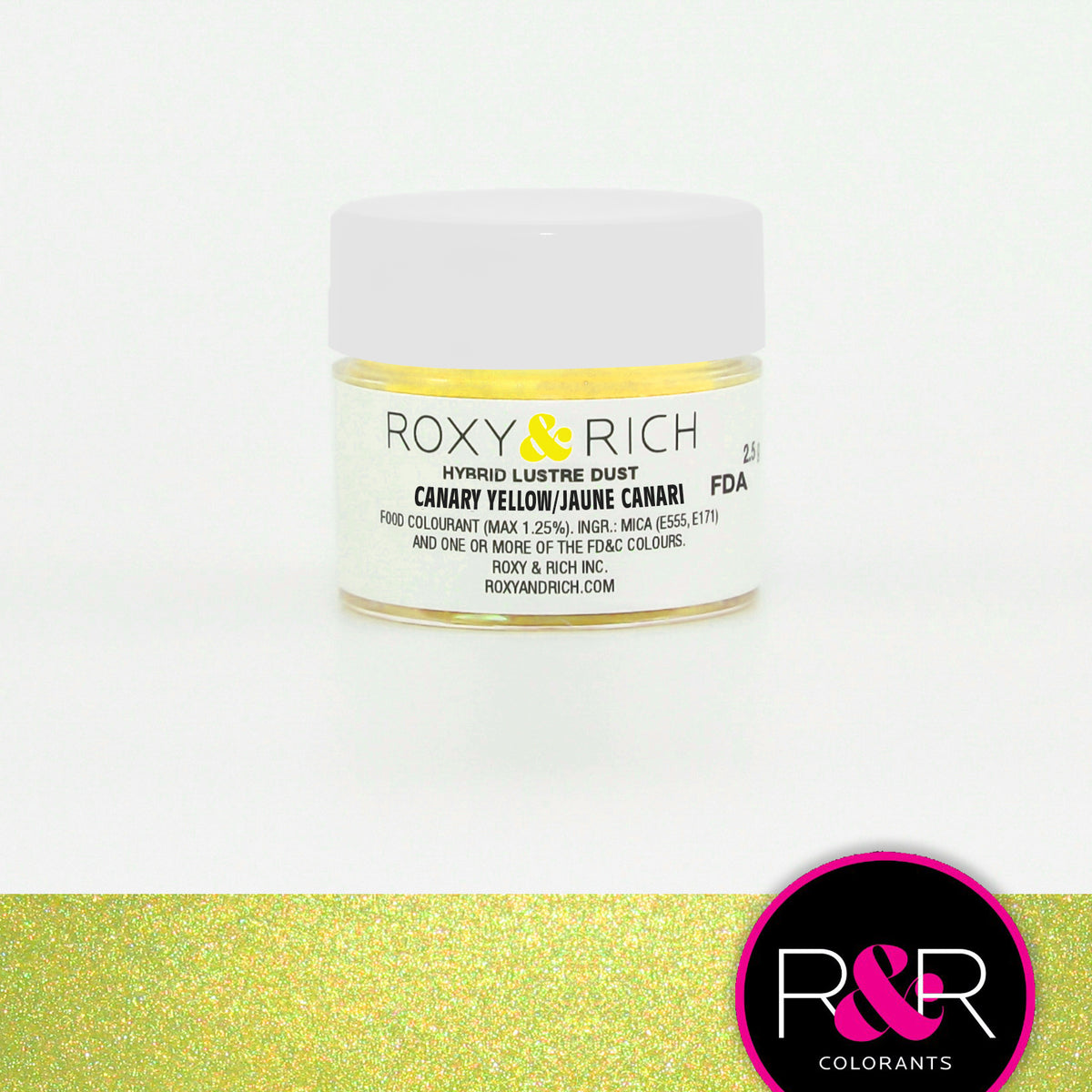 Poudre lustrée hybride Jaune Canari    - Roxy & Rich - Poudre lustrée -  - La Guilde Culinaire