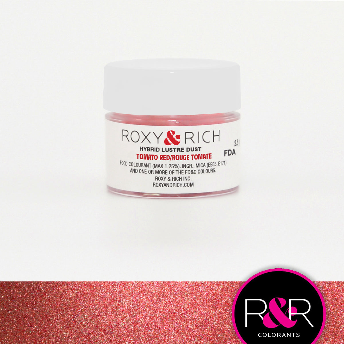 Poudre lustrée hybride Rouge Tomate    - Roxy & Rich - Poudre lustrée -  - La Guilde Culinaire