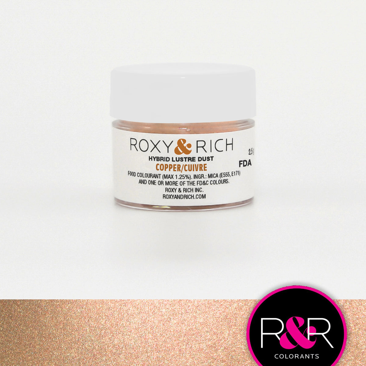 Poudre lustrée hybride Cuivre    - Roxy & Rich - Poudre lustrée -  - La Guilde Culinaire