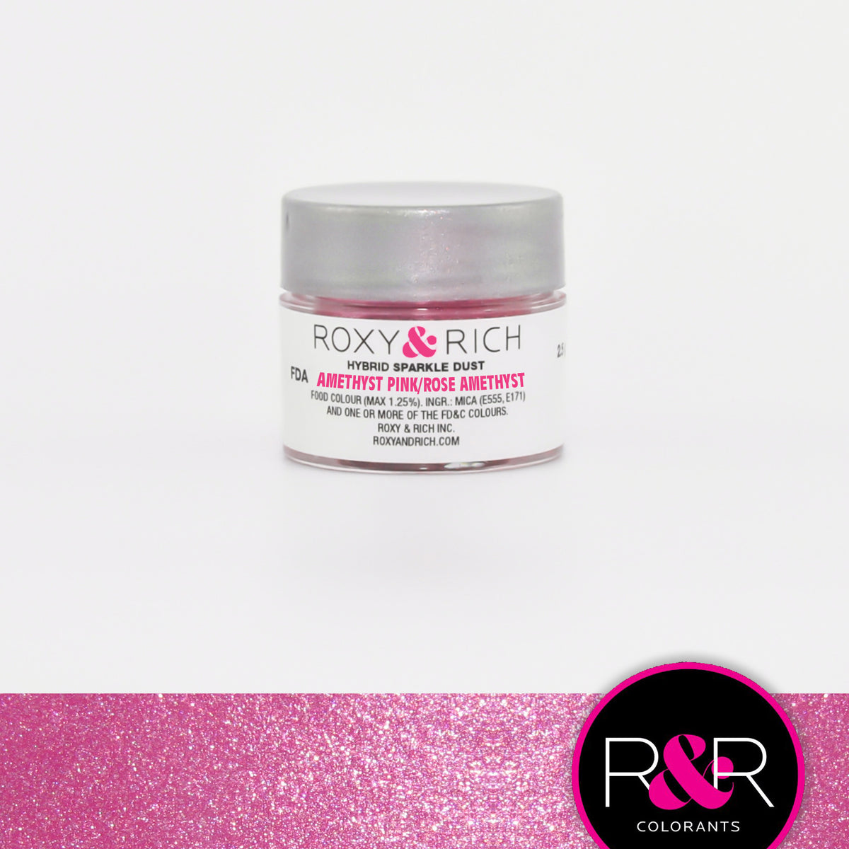 Poudre étincelante hybride Rose Améthyste    - Roxy & Rich - Poudre étincelante -  - La Guilde Culinaire