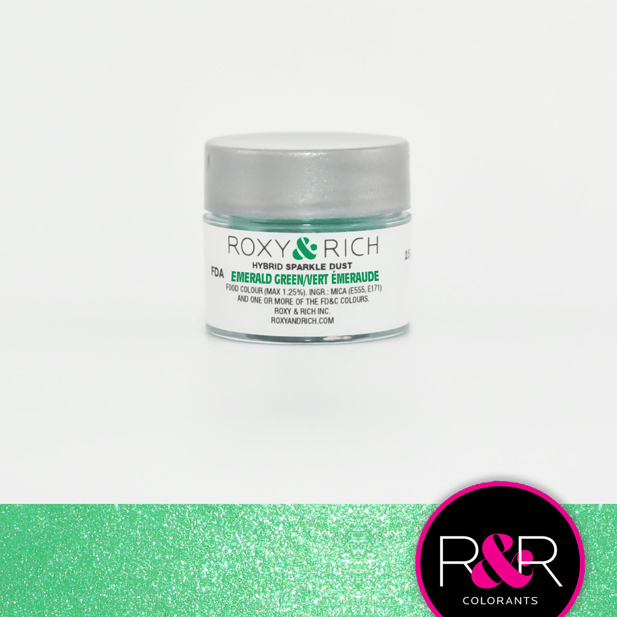 Poudre étincelante hybride Vert Émeraude    - Roxy & Rich - Poudre étincelante -  - La Guilde Culinaire