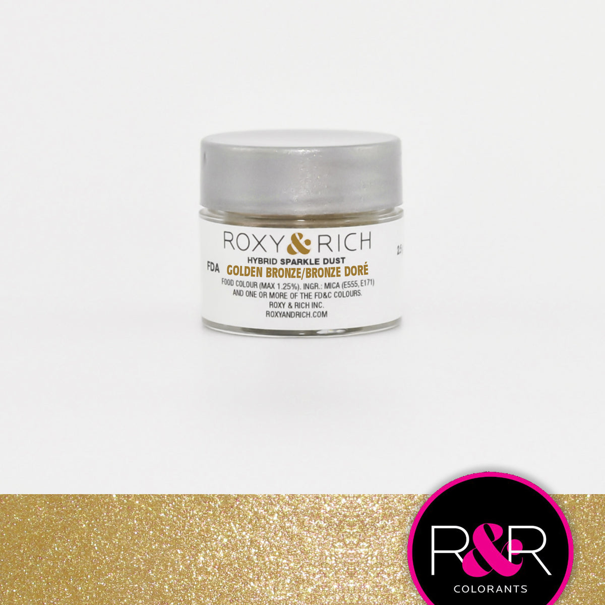 Poudre étincelante hybride Bronze Doré    - Roxy & Rich - Poudre étincelante -  - La Guilde Culinaire