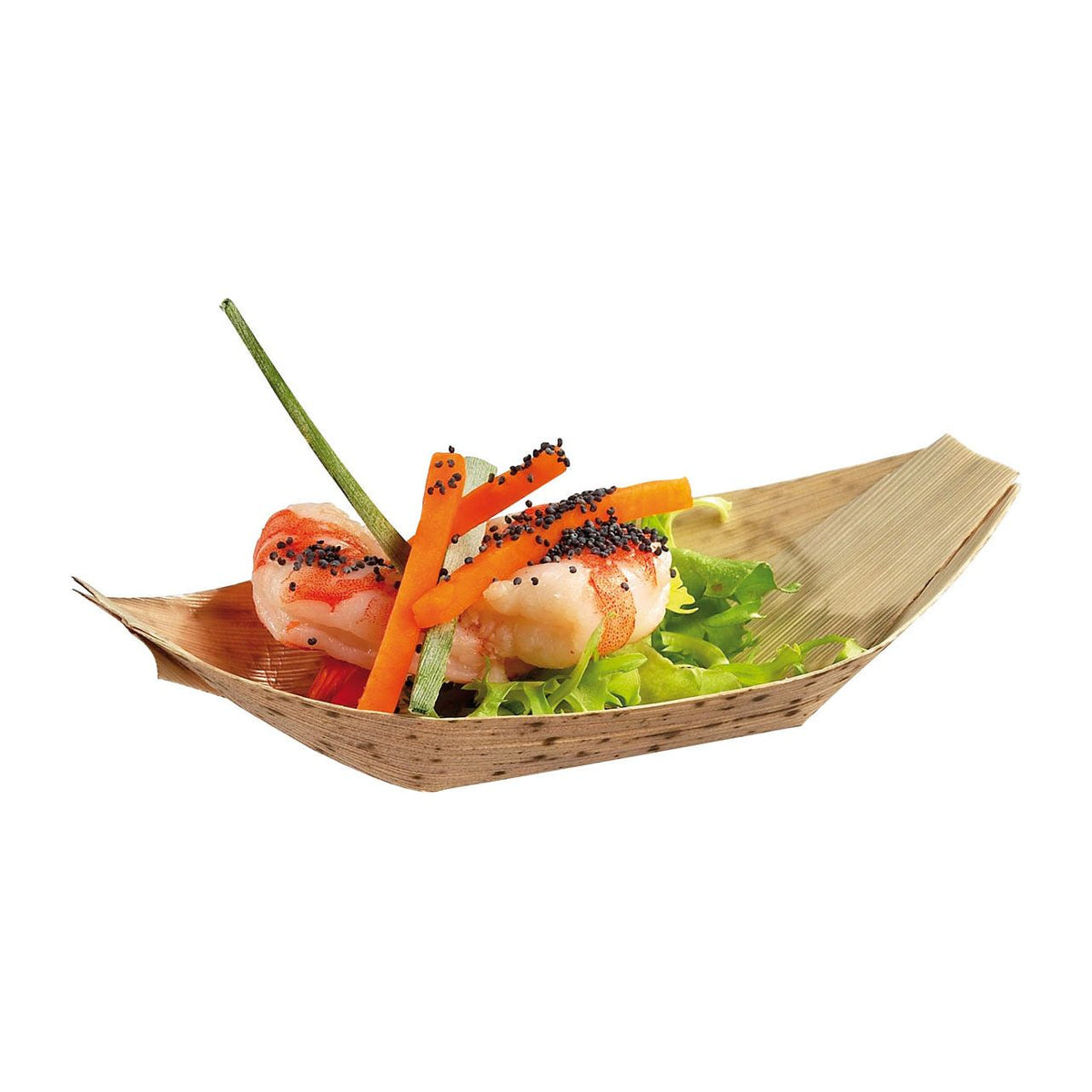 Barquette feuille bambou 90x60x13 mm - pqt 100    - Solia - Service de table jetable -  - La Guilde Culinaire