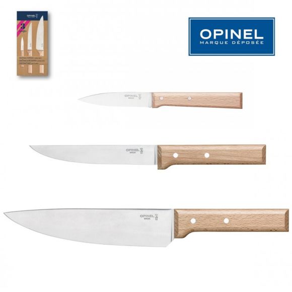 OPINEL - Coffret de 3 couteaux essentiels    - Opinel - Ensemble de couteaux -  - La Guilde Culinaire