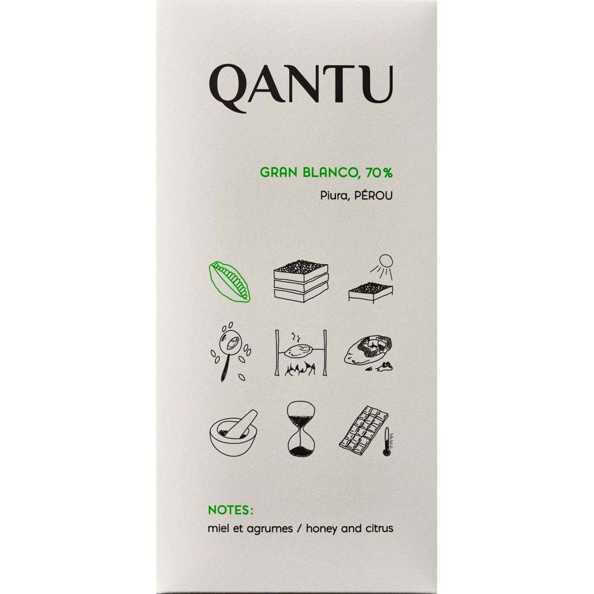 Chocolat Noir - GRAN BLANCO 70% - QANTU    - QANTU - Tablette de chocolat -  - La Guilde Culinaire