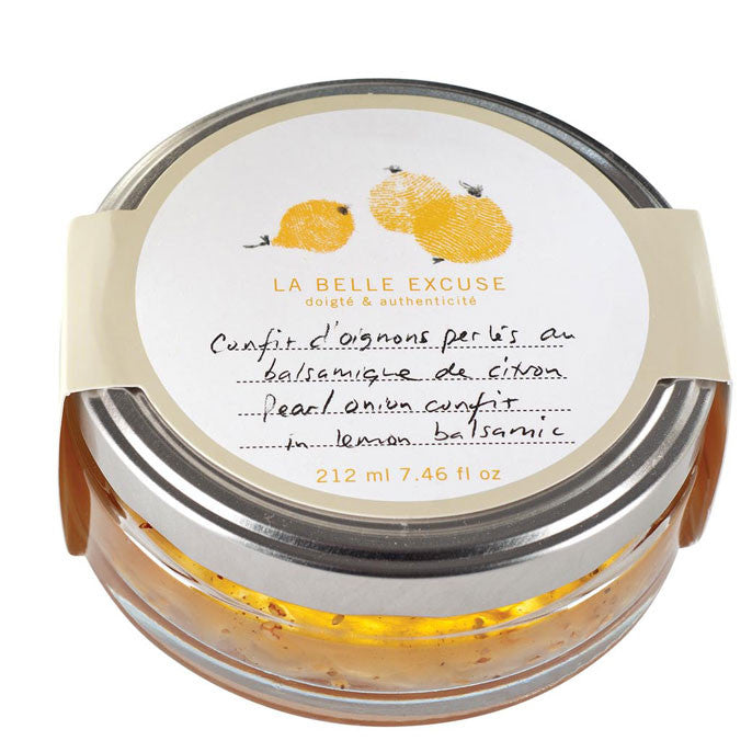 Confit d'oignons perlés au balsamique de citron 212 ml    - La Belle Excuse - Confit -  - La Guilde Culinaire
