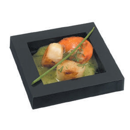 Mini assiette Kawai noir - paquet de 90    - Solia - Service de table jetable -  - La Guilde Culinaire