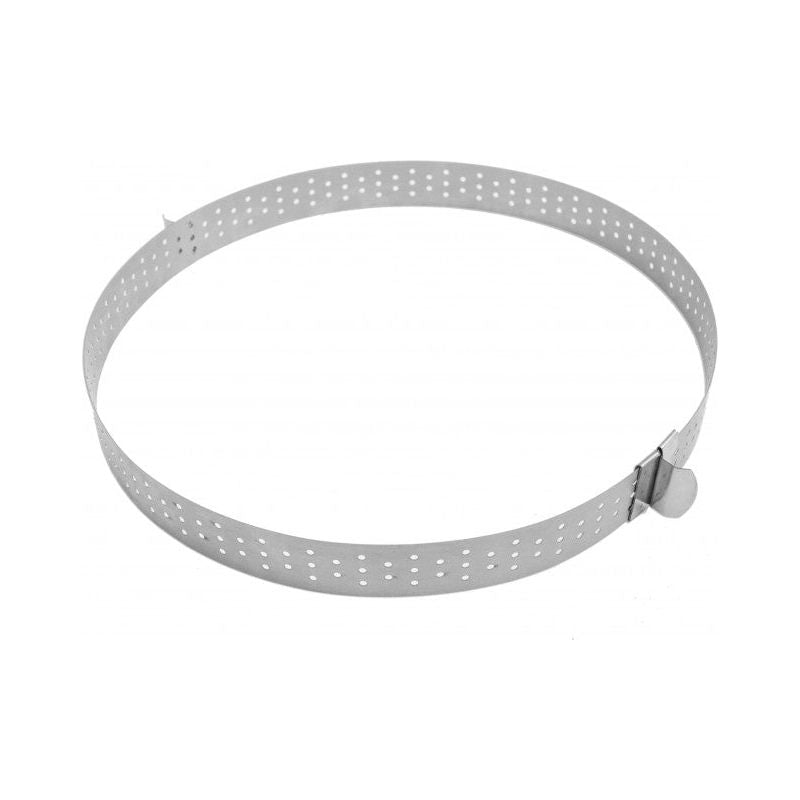 Cercle à tarte extensible perforé en inox de 16cm à 30cm    - Scrapcooking - Cercle à tarte -  - La Guilde Culinaire