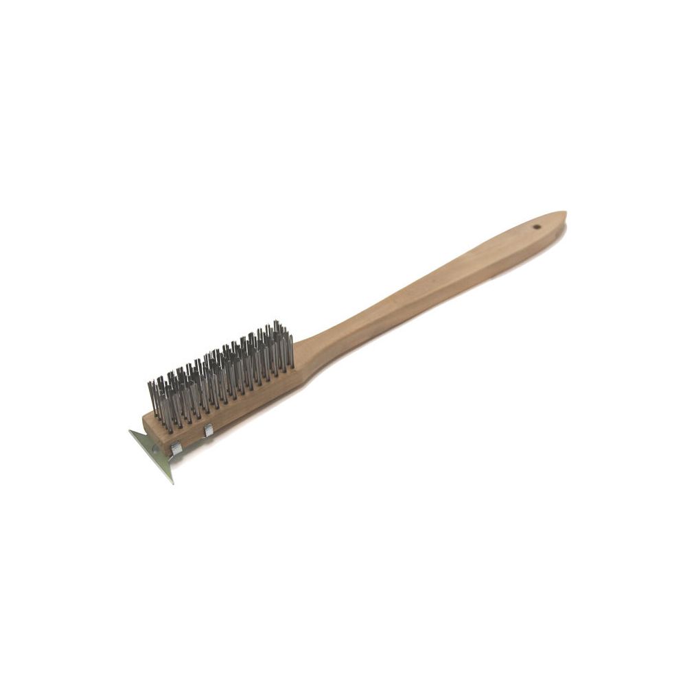 Brosse métallique extra robuste avec racleur 20"    - SG - Brosse de nettoyage -  - La Guilde Culinaire