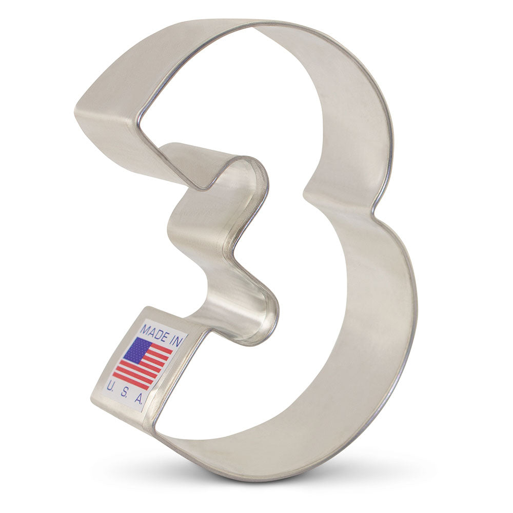Emporte-pièce Chiffre 3 - 3 1/4" x 2 1/4"    - Ann Clark Cookie Cutters - Emporte-pièce -  - La Guilde Culinaire