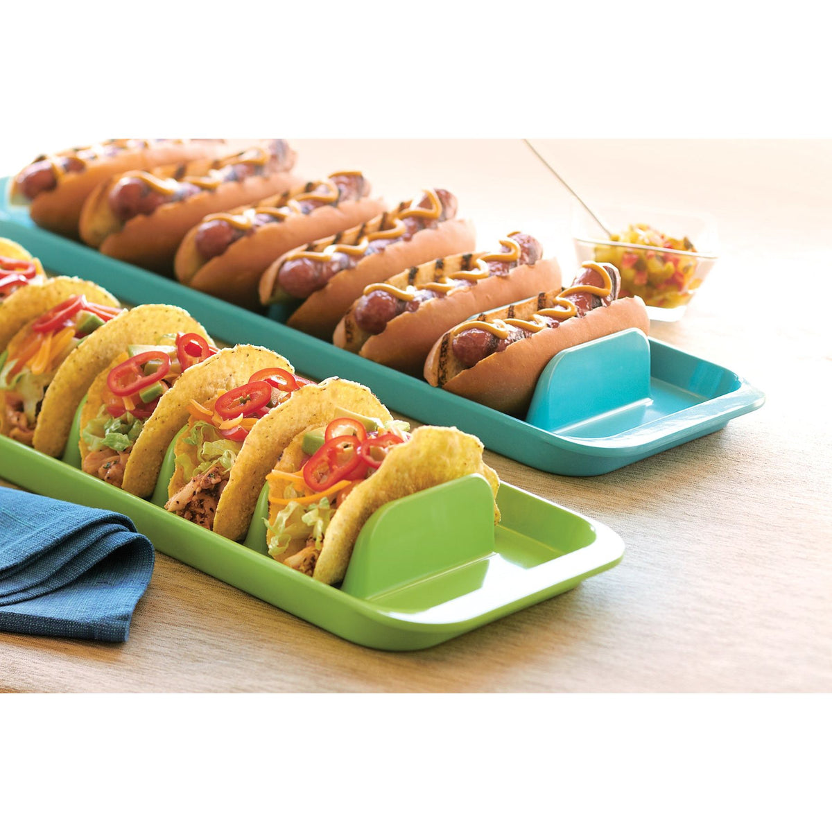 Plateau de service pour tacos / hot dogs, vert lime ! - Fox Run - Plateau de service - - La Guilde Culinaire