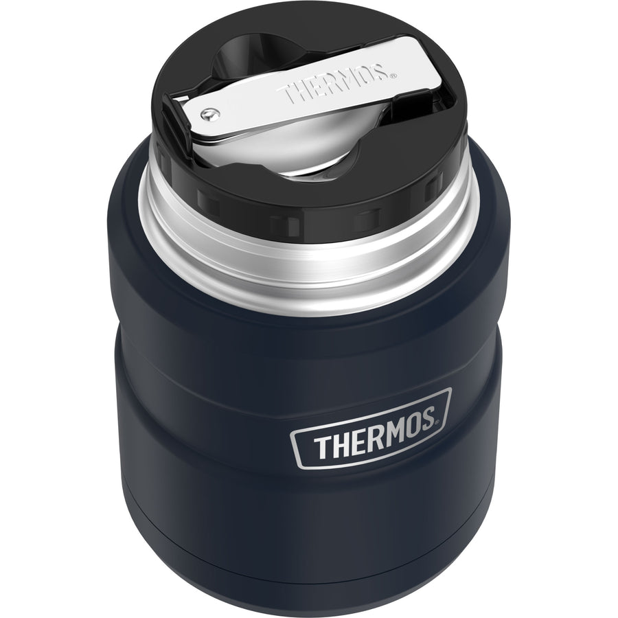 Contenant alimentaire Stainless King en acier inoxydable avec cuillère 16oz - Bleu Mat    - Thermos - Contenant pour aliment -  - La Guilde Culinaire