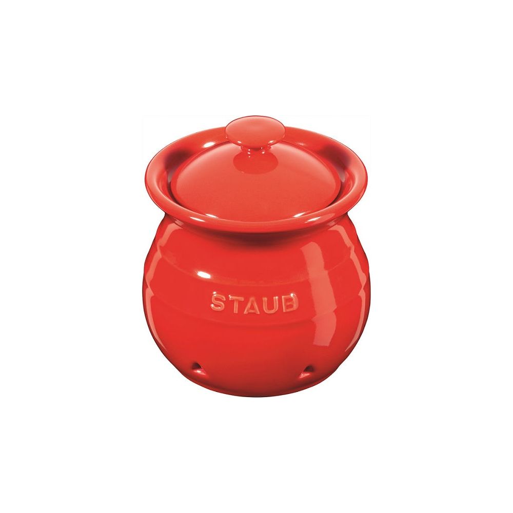 Pot à Ail en céramique Rouge par Staub    - Staub - Pot à Ail -  - La Guilde Culinaire