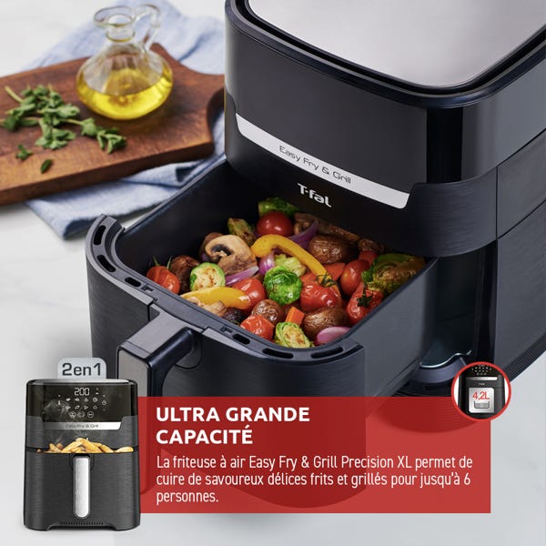 Friteuse à Air Easy Fry & Gril Precision 2-en-1 avec Technologie Extra Crispy (4.2L)    - T-fal - Air fryer -  - La Guilde Culinaire